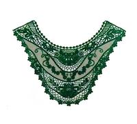Yurosiay Spitzenkragen Applikation 1 Stück Blumen Stickerei Spitzen Patches Einsatzkragen Bestickte Spitze Applikation Häkelspitze Ausschnitt Applikation Kragen Spitze für Kleid Nähen Grün