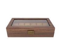 Yusat Uhrenbox-Organizer mit 12 Fächern, Holzmaserung, Luxuriöse Display-Aufbewahrungsbox, Innenseite aus Extrem Glattem PU-Leder