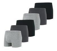 YUSHOW 6er Pack Boxershorts Herren Baumwolle Unterhosen Männer Weiche und Bequeme Herrenunterwäsche Basic Underwear Men Multipack Retroshorts Schwarz Unterwäsche mit Stretch