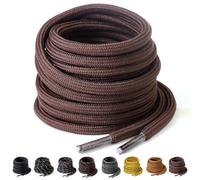Yusimu Dunkelbraun Runde Schnürsenkel, Ø4.5 mm Dicke, Reißfeste Ersatzschnürsenkel für Arbeitsschuhe, Wanderschuhe & Stiefel, inklusive Shoe Boot Laces, Lang 180cm - 2 Paare