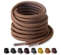 Yusimu Dunkelbraun/Tan Runde Schnürsenkel, Ø4.5 mm Dicke, Reißfeste Ersatzschnürsenkel für Arbeitsschuhe, Wanderschuhe & Stiefel, inklusive Shoe Boot Laces, Lang 200cm - 2 Paare