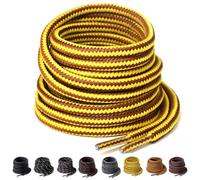 Yusimu Gelb/Braun Runde Schnürsenkel, Ø4.5 mm Dicke, Reißfeste Ersatzschnürsenkel für Arbeitsschuhe, Wanderschuhe & Stiefel, inklusive Shoe Boot Laces, Lang 100cm - 1 Paar