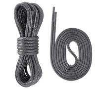 Yusimu Graue Gewachste Schnürsenkel, 2.5mm Dünne Runde Schuhbänder für Business Anzugschuhe, Lederschuhe, Stiefel, Damen & Herren Ersatz Stiefel Schuhbänder, 2 Paar, Länge 60cm