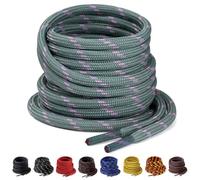 Yusimu Hellgrün Rosa Runde Schnürsenkel, Ø4.5 mm Dicke, Reißfeste Ersatzschnürsenkel für Arbeitsschuhe, Wanderschuhe & Stiefel, inklusive Shoe Boot Laces, Lang 100cm - 2 Paare