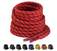 Yusimu Rot/Schwarz Runde Schnürsenkel, Ø4.5 mm Dicke, Reißfeste Ersatzschnürsenkel für Arbeitsschuhe, Wanderschuhe & Stiefel, inklusive Shoe Boot Laces, Lang 120cm - 2 Paare