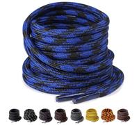Yusimu Schwarz/Blau Runde Schnürsenkel, Ø4.5 mm Dicke, Reißfeste Ersatzschnürsenkel für Arbeitsschuhe, Wanderschuhe & Stiefel, inklusive Shoe Boot Laces, Lang 140cm - 1 Paar