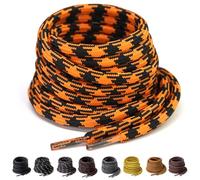 Yusimu Schwarz/Orange Runde Schnürsenkel, Ø4.5 mm Dicke, Reißfeste Ersatzschnürsenkel für Arbeitsschuhe, Wanderschuhe & Stiefel, inklusive Shoe Boot Laces, Lang 90cm - 2 Paare