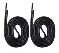 Yusimu Schwarze Gewachste Schnürsenkel, 2.5mm Dünne Runde Schuhbänder für Business Anzugschuhe, Lederschuhe, Stiefel, Damen & Herren Ersatz Stiefel Schuhbänder, 2 Paar, Länge 150cm