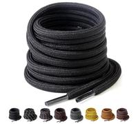 Yusimu Schwarze Runde Schnürsenkel, Ø4.5 mm Dicke, Reißfeste Ersatzschnürsenkel für Arbeitsschuhe, Wanderschuhe & Stiefel, inklusive Shoe Boot Laces, Lang 140cm - 1 Paar