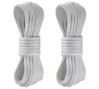 Yusimu Weiße Gewachste Schnürsenkel, 2.5mm Dünne Runde Schuhbänder für Business Anzugschuhe, Lederschuhe, Stiefel, Damen & Herren Ersatz Stiefel Schuhbänder, 2 Paar, Länge 100cm