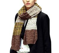 Yuson Girl Herren Winterschal Weiche Warm Gestreiftes Muster Schal Classic und Elegant Wrap Knit Lang für Herbst Winter Gelb