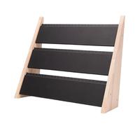 YUSSEQDD Eleganter Schmuckständer mit 3 Ebenen für Halsketten und Armbänder - ideal für Einzelhandel und Zuhause. Hält Ihren Schmuck griffbereit, Schwarzes PU Leder, 15.75 x 6.30 x 14.57 Zoll