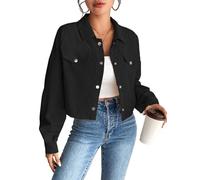 YUTILA Damen Cordjacke - Kurz Corduroy Jacke mit Knopfleiste, Langarm, Freizeit Übergangsjacke