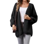 YUTILA Damen Strickjacke Oversize - Warme Lockerer Offene Front Cardigan für Freizeit & Alltag, Einheitsgröße passend für S-XL
