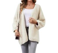 YUTILA Damen Strickjacke Oversize - Warme Lockerer Woll-Cardigan Winter, Offene Strickjacke für Freizeit & Alltag, Einheitsgröße passend für S-XL