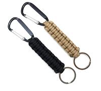 YUTOU 2 Stück Outdoor Paracord Schlüsselanhänger Schlüsselanhänger mit Karabinerhaken Geflochtene Lanyard Ring-Haken-Clip für Wandern Outdoor Camping und Gadget Zum Überleben