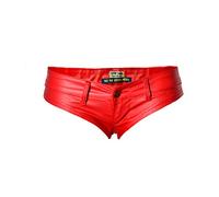 YUWELL Frauen Denim Leder Shorts Hot Sexy Pan Niedrige Taille Ultra Stretch Shorts Ultrakurze PU Shorts Sexy Hot Pants