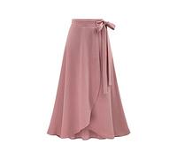 yuwqqoajv Midirock perfekt für einen Abend im romantischen Look. Schwarzer Stoffrock, Maxirock, Langer Rock. Röcke, Rosa,1, 6XL