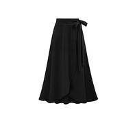 yuwqqoajv Midirock perfekt für einen Abend im romantischen Look. Schwarzer Stoffrock, Maxirock, Langer Rock. Röcke, Schwarz,1, 6XL