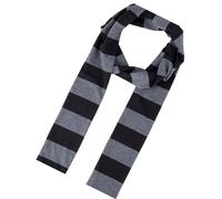 YUXITA Cosplay gestreifter Schal für Erwachsene, Unisex, 2000er Jahre, langer, dünner Schal, Frühling, Herbst, schmaler Schal, cooler Schal, täglicher Gebrauch, Halsbekleidung, schwarz / grau, 9*180CM