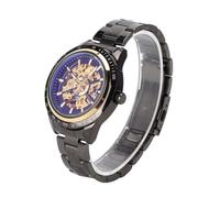YUYTE Automatische Mechanische Uhr, FORSINING Automatische Mechanische Uhr für Herren, Edelstahl-Armbanduhr - Elegante Automatikuhr für Geschäft, Zuhause und Versammlungen (Goldschale)