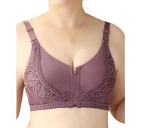 YUYUCH BHS für ältere Frauen, BH mit Reißverschluss vorne Wireless Atmungsaktiver Schlaf-BH Verstellbare Träger Senioren-BHS