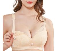 YUYUCH Bügelloser Still-BH aus Spitze zum Stillen, vollständig bedeckender Schwangerschafts-Stütz-BH