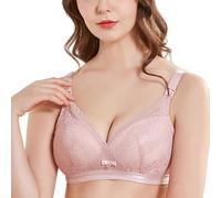 YUYUCH Bügelloser Still-BH aus Spitze zum Stillen, vollständig bedeckender Schwangerschafts-Stütz-BH