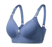 YUYUCH Damen-BHS aus Baumwollspitze U-Back Drahtloser postoperativer BH aus Reiner Baumwolle für ältere Frauen mit Satinspitze