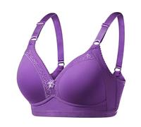 YUYUCH Damen-BHS aus Baumwollspitze U-Back Drahtloser postoperativer BH aus Reiner Baumwolle für ältere Frauen mit Satinspitze