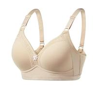 YUYUCH Damen-BHS aus Baumwollspitze U-Back Drahtloser postoperativer BH aus Reiner Baumwolle für ältere Frauen mit Satinspitze