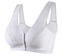 YUYUCH Damen Jeden Tag Frontverschluss Praktischer Schlaf-BH mit Druckknopf Komfort Kabellose Baumwoll-BHS für ältere Frauen