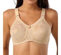 YUYUCH Damen Plus Size Minimizer Volle Abdeckung Spitze Stütz-BH Baumwolle Nicht gepolstert Alltag Bequeme BHS