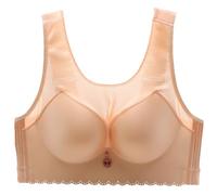 YUYUCH Damen Plus Size Wireless Full Coverage Sheer Mesh Plunge BH Smoothing Seamless Atmungsaktiv Gepolsterter Komfort Alltags-BH