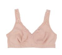 YUYUCH Damen-Spitzen-BH mit voller Abdeckung, Bestickt, bügellos, Übergröße, bequemer, ungepolsterter Minimizer-BH aus Baumwolle für jeden Tag (90B,Rosa)