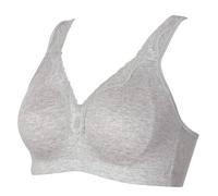 YUYUCH Damen-Spitzen-BH mit voller Abdeckung, Bestickt, bügellos, Übergröße, bequemer, ungepolsterter Minimizer-BH aus Baumwolle für jeden Tag (110D,Grau)