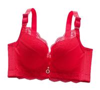 YUYUCH Floral Spitze Plus Größe Push-up-BH für Frauen Bügel weiche Polsterung jeden Tag Lift up Bras (85E,Rot 1)