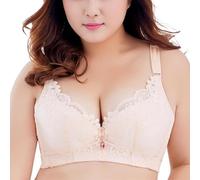 YUYUCH Frauen Push Up BH Plus Size Blumen sexy Spitze Breiter Rücken weiche Bügel-BHS