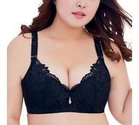 YUYUCH Frauen Push Up BH Plus Size Blumen sexy Spitze Breiter Rücken weiche Bügel-BHS