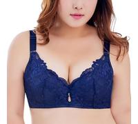 YUYUCH Frauen Push Up BH Plus Size Blumen sexy Spitze Breiter Rücken weiche Bügel-BHS