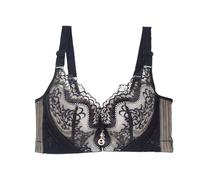 YUYUCH Glatte Super-Push-up-BHS mit 1 Körbchen hinzufügen, Komfort-BHS für Damen, Übergröße, Blumenspitze, Bügel, weiche Körbchen, Alltags-BH