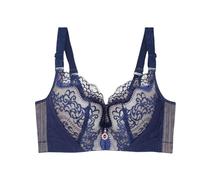 YUYUCH Glatte Super-Push-up-BHS mit 1 Körbchen hinzufügen, Komfort-BHS für Damen, Übergröße, Blumenspitze, Bügel, weiche Körbchen, Alltags-BH