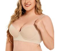 YUYUCH Mode-Push-up-BHS mit voller Rückenabdeckung für Frauen, glättender Nahtloser Bügel tiefer Cup Hide Back Fett-BH