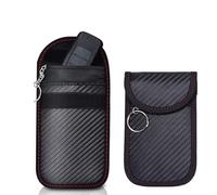 YVPSI Faraday Tasche für Schlüsselanhänger, RFID-Signalblockierung, Diebstahlschutz, Autoschlüsselhülle, Faraday-Käfig-Schlüsselanhänger, Faraday-Tasche für Autoschlüssel, Schwarz, 2 Stück