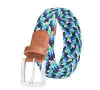 YWHCHI Elastischer Gürtel für Damen und Herren, Stretch-gewebtes Design für Freizeithosen, Jeans, mehrfarbiger Stoff, geflochtener Golfgürtel, CP03, 32 (fits Pant Size 30"-32")