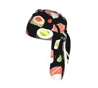 YWSOTRE Japanische Sushi-Küche,Weiche, schnelltrocknende Bandana-Radmütze, Kopftuch, Sportmütze, Beanie, Totenkopfmütze für Damen und Herren