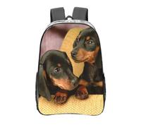 YXDVPALNE Dackelwelpen, Haustiere, Hunde, Kleiner Dackel, 16 Zoll Rucksack Casual Daypack Transparent Rucksack Wasserabweisend Schultasche