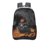 YXDVPALNE Rottweiler-Welpen, Haustiere, kleine Rottweiler-Hunde, 16 Zoll Rucksack Casual Daypack Transparent Rucksack Wasserabweisend Schultasche