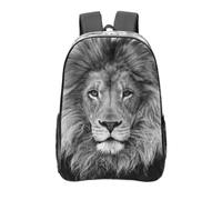 YXDVPALNE Schwarzer und weißer Löwe, 16 Zoll Rucksack Casual Daypack Transparent Rucksack Wasserabweisend Schultasche