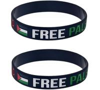 YXRRVING 10 PCS Palästina Flagge Armband, Save Gaza Palästina Silikon Armbänder, I Stand mit Palästina Armband Gummi Armbänder, Freiheit Palästinenser Armband, Unterstützung Palästina Armbänder, 2PCS,